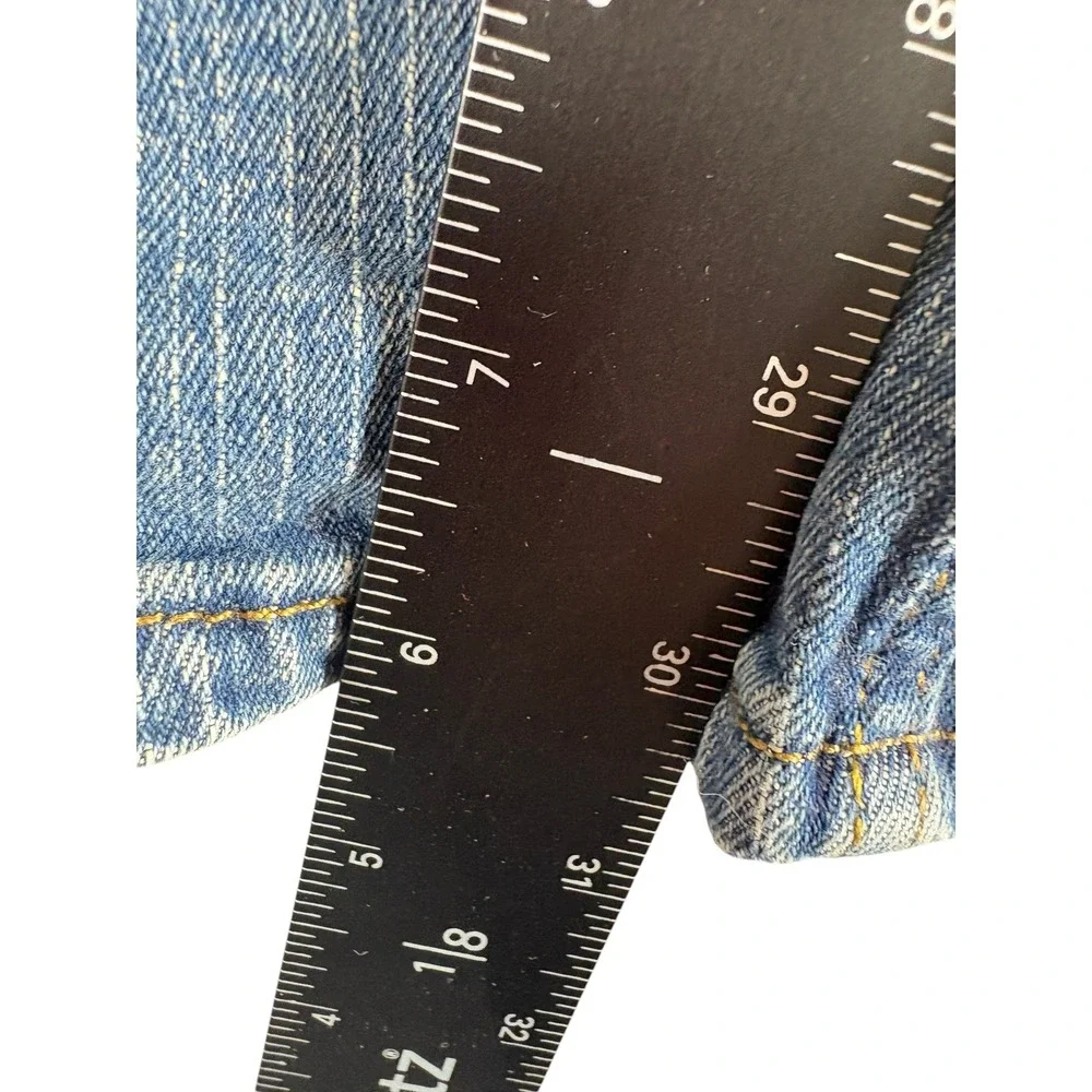 Denizen Levi's 285 Relaxed Fit Jeans Mens 40x32‎ Blue Whiskering Denim Straight